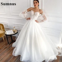 boho tulle a line wedding dress off the shoulder lace appliques princess bridal gown sweetheart wedding gown slim fit customize