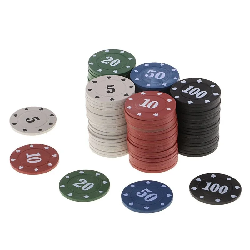 

100pcs Round Plastic Chips Casino Poker Card Game Baccarat Counting Accessories W8EE