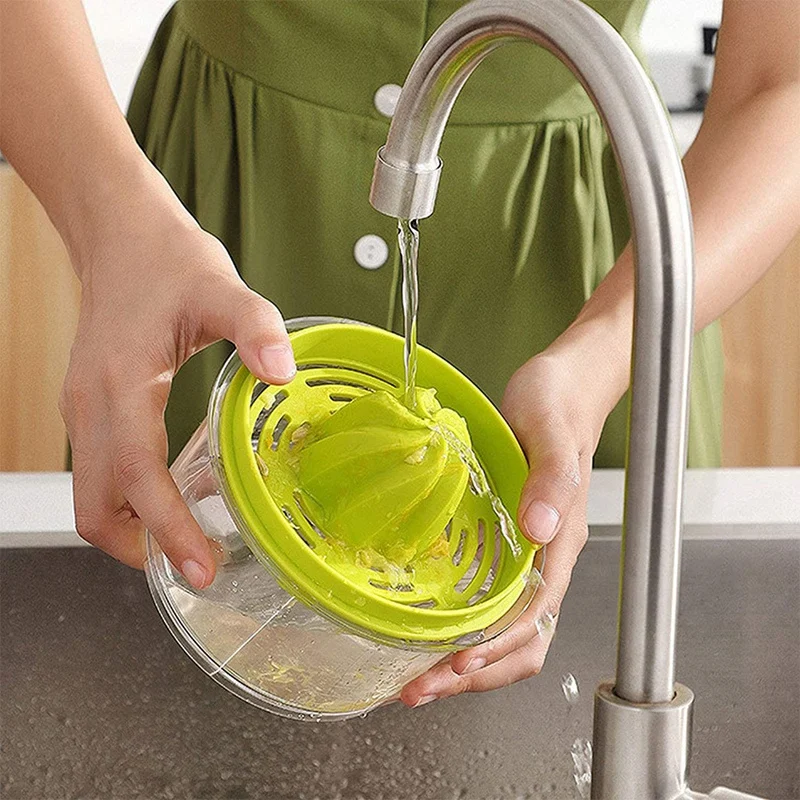 

Lemon Squeezer, 4 in 1 Orange Squeezer Manual, Juicer Orange with Container 400Ml, Juicer Vegetables and Fruits