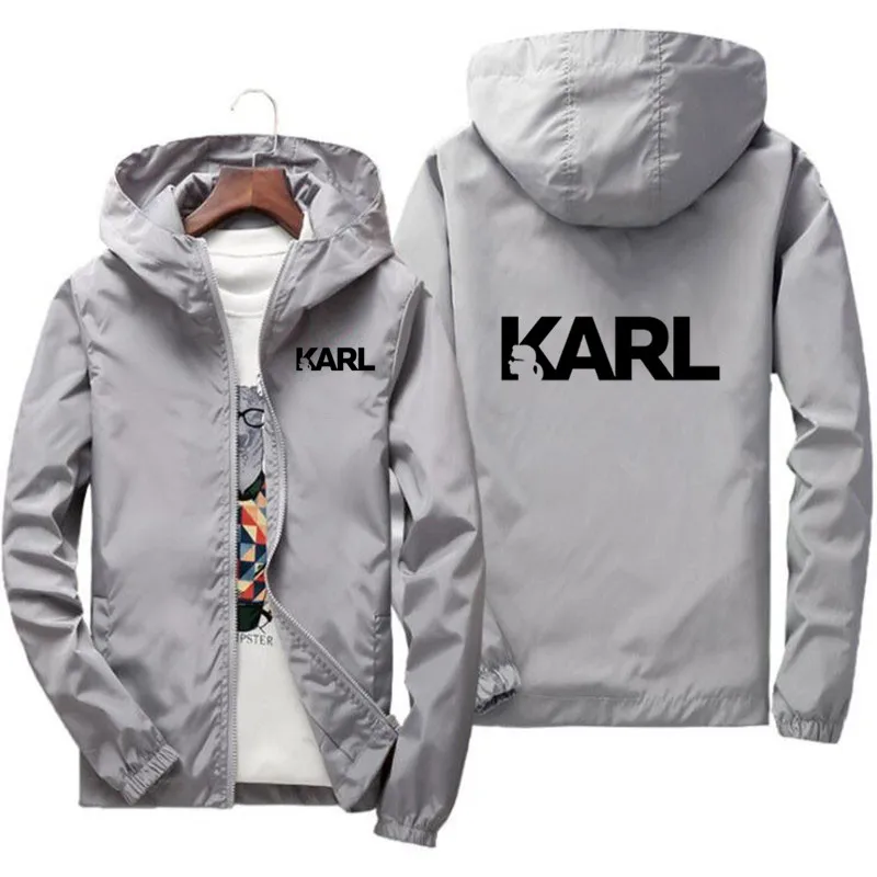 

Brand Karls Jacket Men Clothing Fashion Casual Windbreaker Hooded Mens Coats Bomber Jacket Plus Size S-4XL
