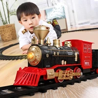 battery operated railway classical freight train water steam locomotive playset with smoke simulation model electric train toys