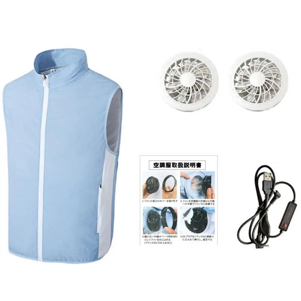 

USB Fan Cooling Vest 3 Speeds Quick Drying USB Fan Air Conditioning Jacket Clothes Beachwear