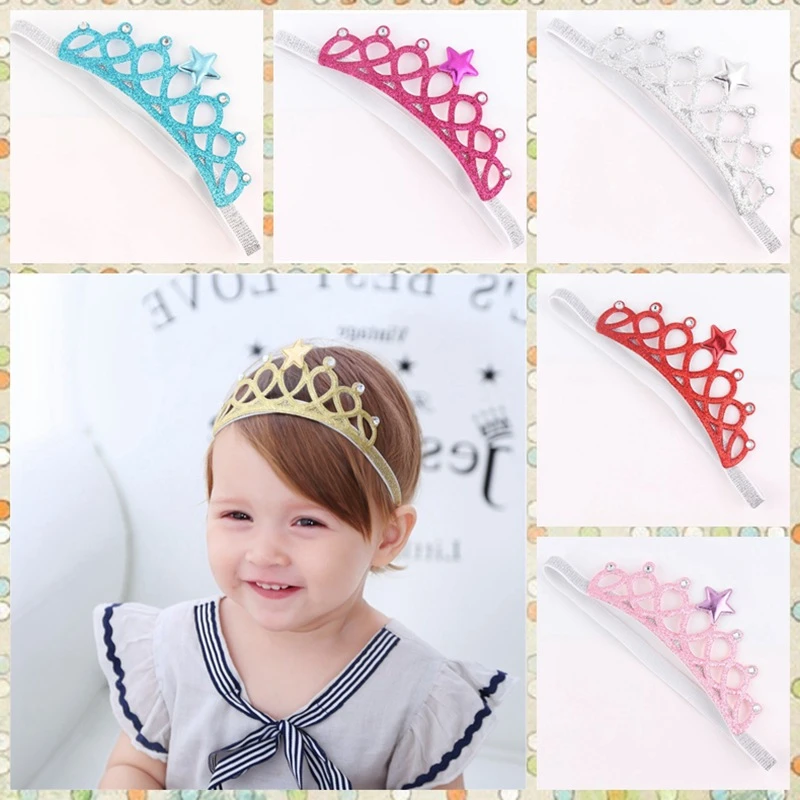 Diadema de cristal con diamantes de imitaci&oacute;n para ni&ntilde;a, diadema el&aacute;stica para el pelo para ni&ntilde;a, tiara de corona, accesorios de Cosplay, joyer&iacute;a para Regalo de graduaci&oacute;n de fiesta-0
