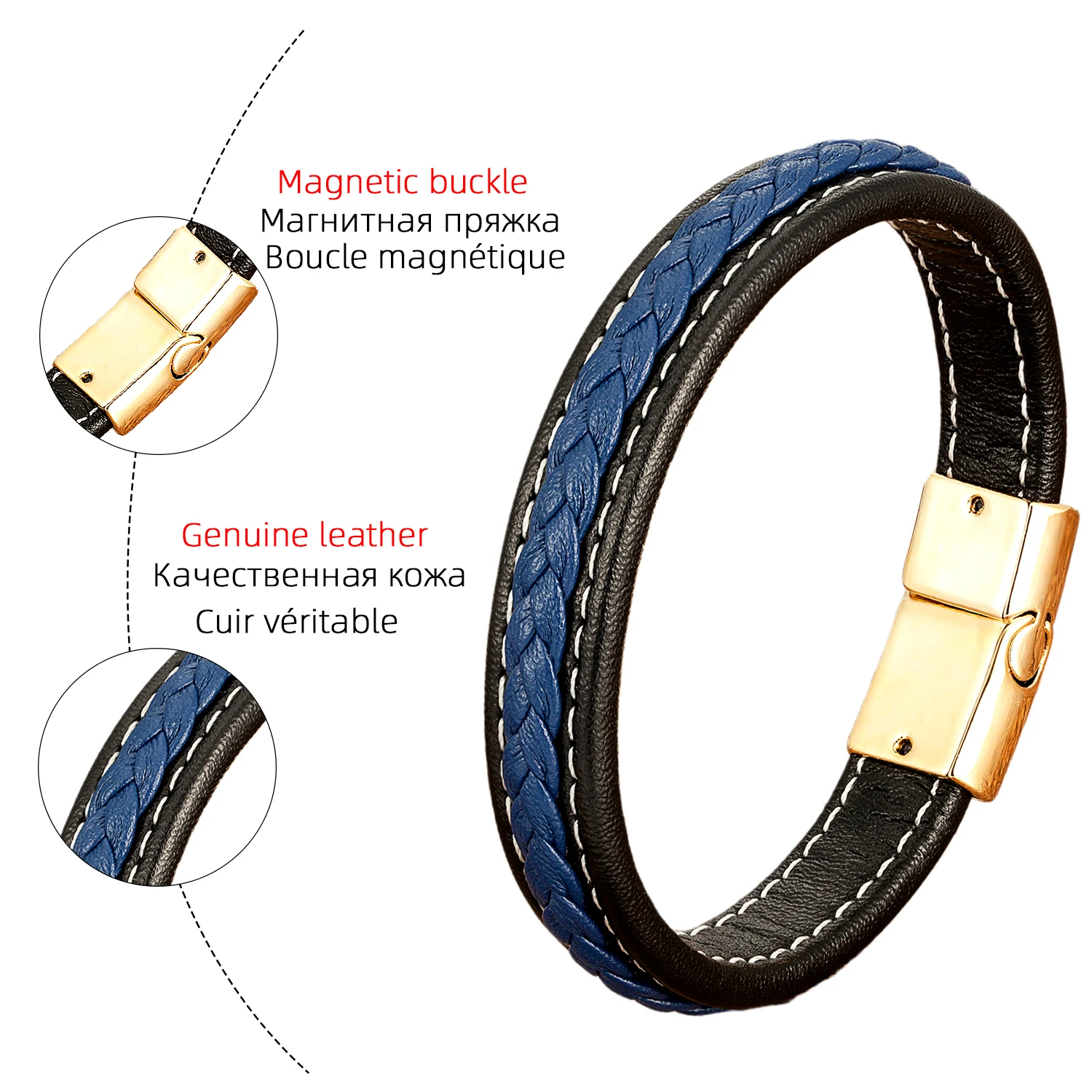 Браслеты из плетеной кожи для мужчин и женщин классическое Ювелирное Украшение с