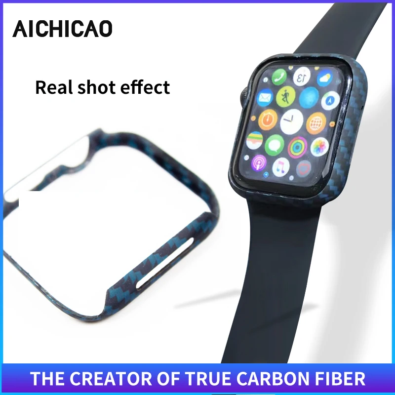 For Apple Watch  Series4 5 6 7 45mm Ultra-thin Anti-Fall Hard Cover For Iwatch Series7 41mm 100% Real Pure Carbon Fiber Case