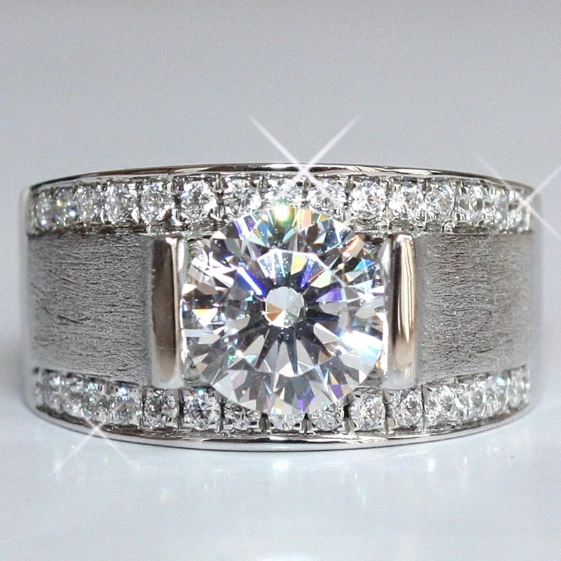 Choucong ювелирные изделия Размеры 8/9/10/11 Винтаж атмосферу 15ct круглый 5a камень циркон 18KT желтого золота обручальное кольцо для Для мужчин - Цвет основного камня: G