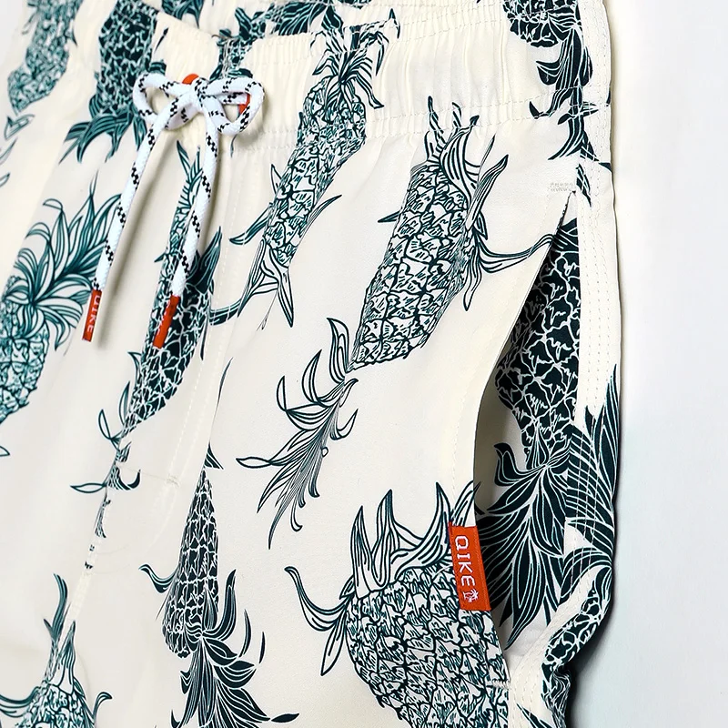 QIKE Мужской купальный костюм с рисунком ананаса быстросохнущие шорты для