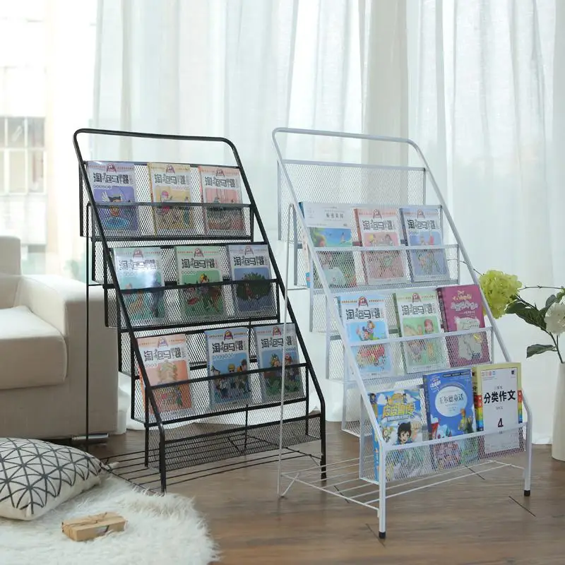 Детская книжная полка стеллажи для газет напольная начальной школы простая
