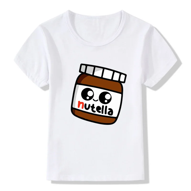 Детская футболка Nutella Kawaii с принтом забавная для маленьких мальчиков и девочек