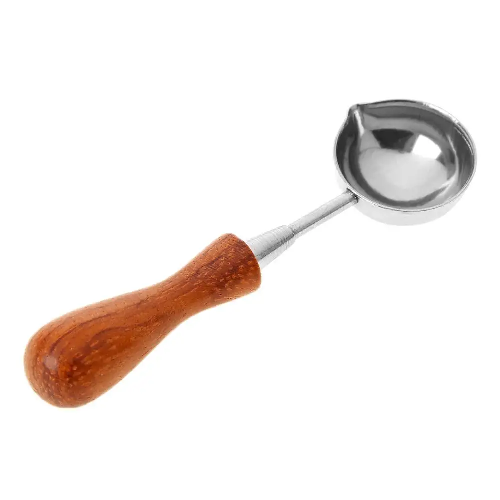 

Vintage Anti-Hot Sealing Wax Spoon Wood Handle Retro Wax Stamping Spoons Retro Spoon for Wax Sealing Decorative Wax Stamp Craft