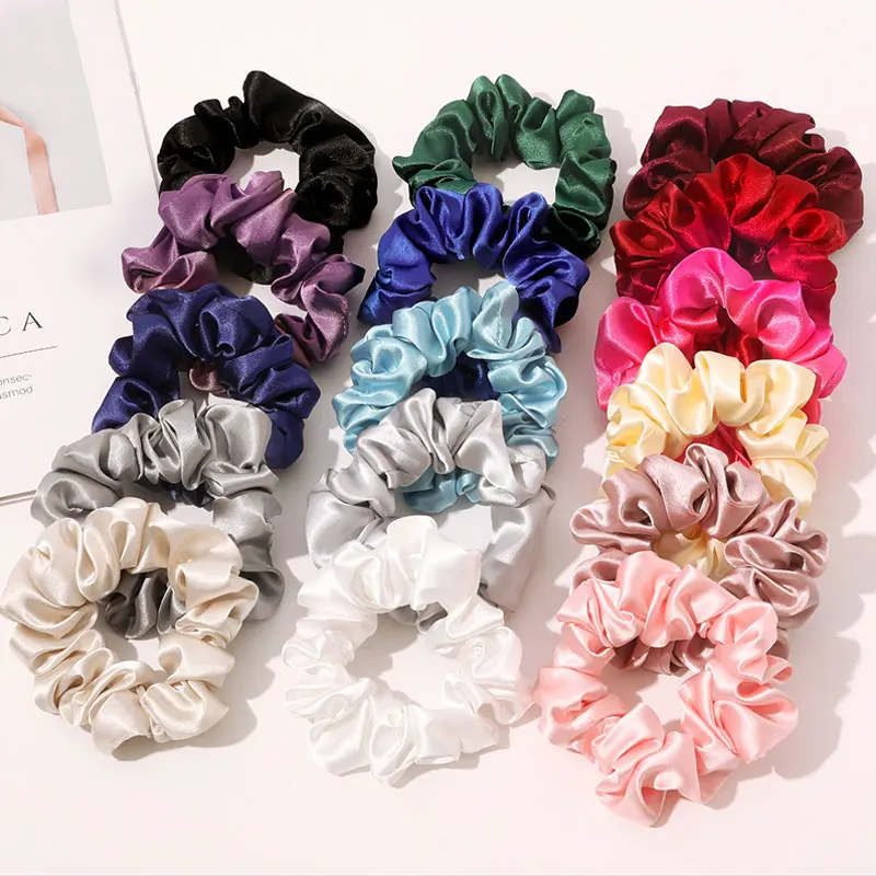 

Solid Color Hair Rope Elastic Hair Band Simple Elegant Rubber Band For Girls Silky Satin Scrunchies Ponytail Holder Hair Tie