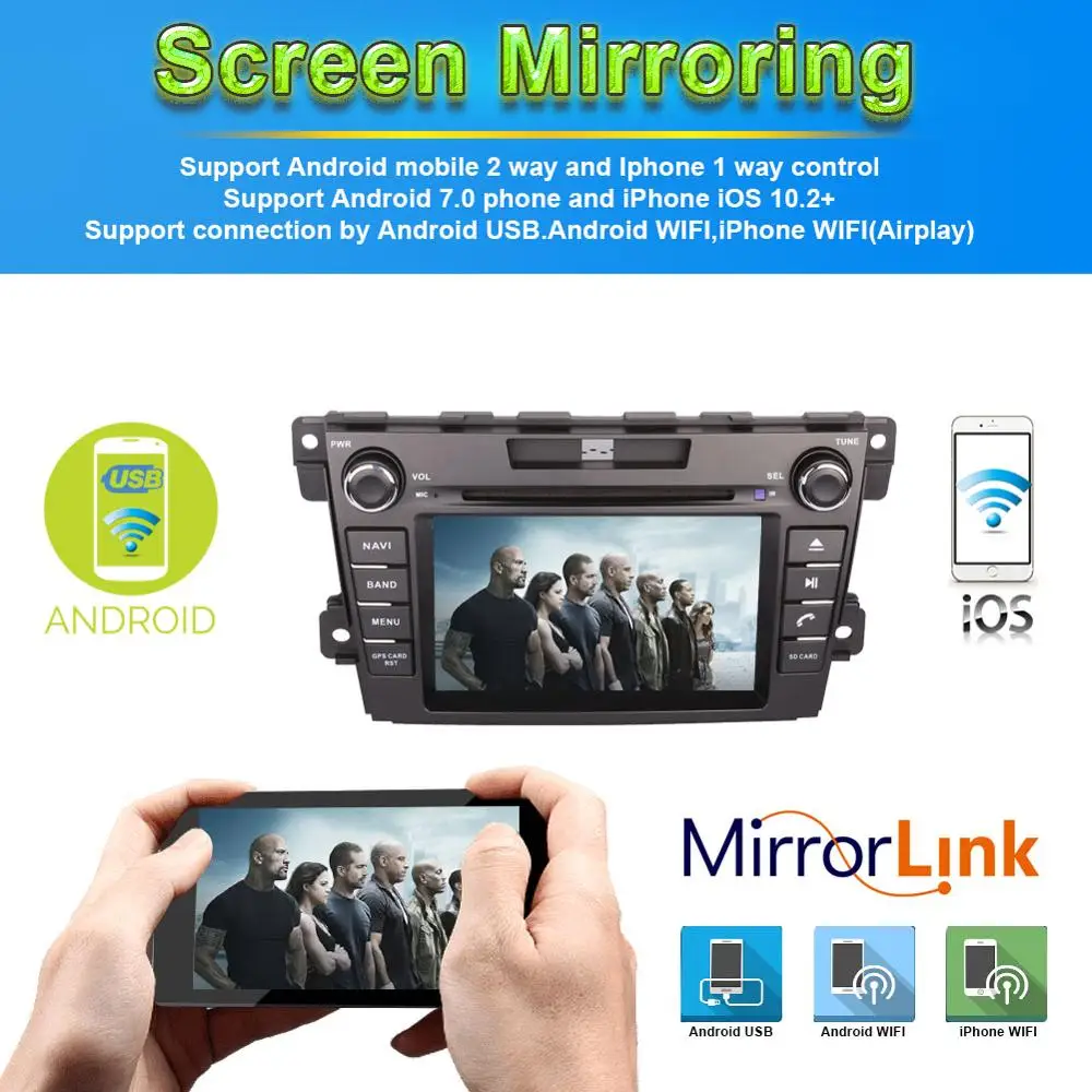 Автомобильный мультимедийный DVD-плеер на Android 10 0 2 Din GPS-навигация для Mazda CX-7 2007-2022