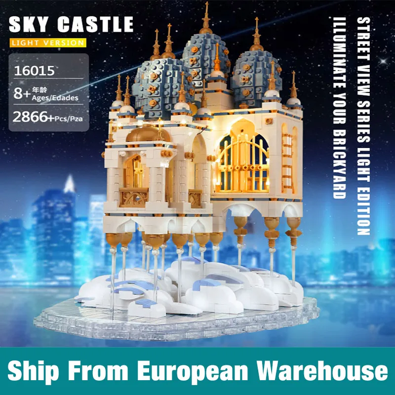 

Форма King 16015 MOC креативный плавающий замок дом уличный вид Фантазийная крепость модель строительные блоки кирпичи совместимая игрушка