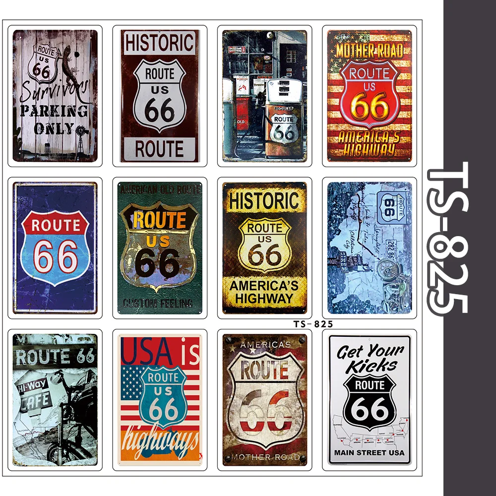 

Route 66 Retro Stickers Funny Decal Waterproof Skateboard Luggage Guitar Laptop Suitcase Cartoon Graffiti Sticker Kids Toy
