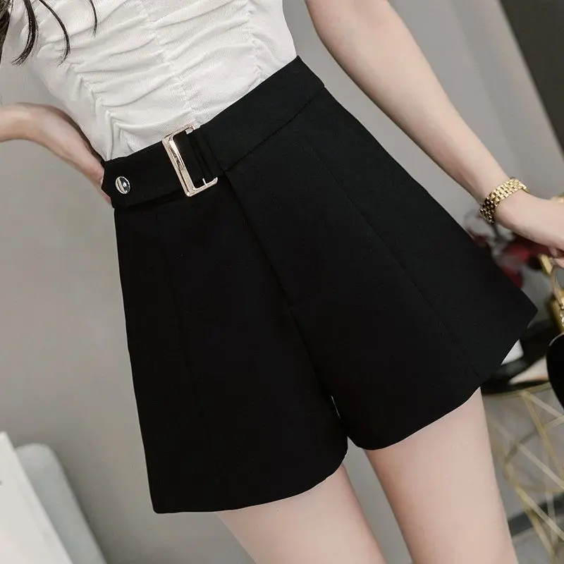 

Весна и лето новый Повседневный корейский стиль Тонкий Высокая талия свободный костюм ткань широкие шорты для женщин