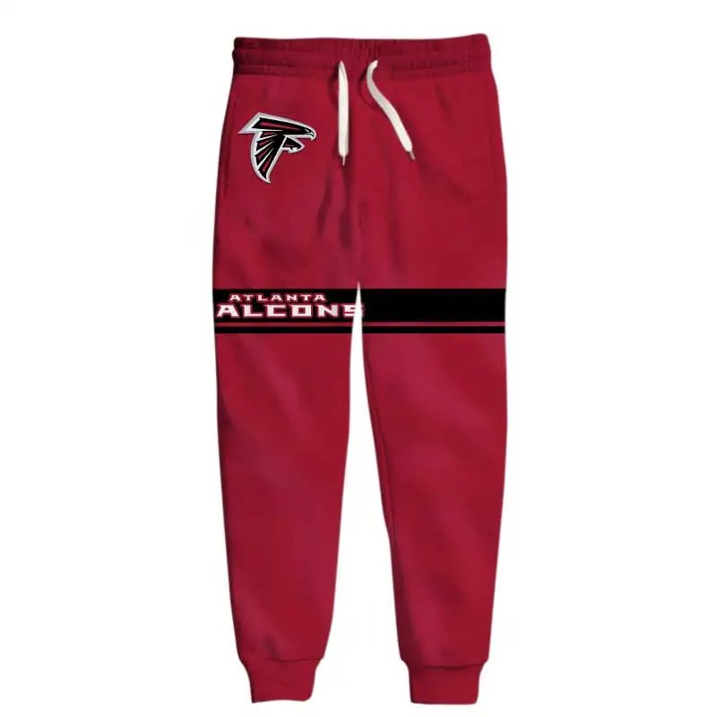 

Atlanta Cool American Football Falcons Sweatpants Abstract Hound Print Red Casual Pants