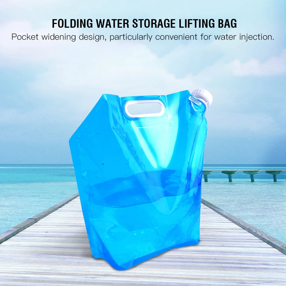 

3L Portable Camping Hiking Folding Water Storage Lifting Bag for Survival Outdoor Travel Blue