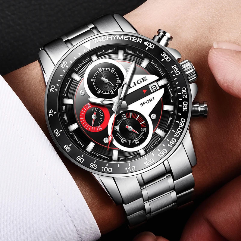 LIGE Men's Sport Quartz Watch Men Top Brand Luxury Designer Military Chronograph Clock male Fashion Relogio Masculino Date | Наручные