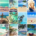 Алмазная 5D картина сделай сам, Пальма и пляж, вышивка крестиком, пейзаж, алмазная вышивка, мозаика, украшение для дома, Новогодний подарок