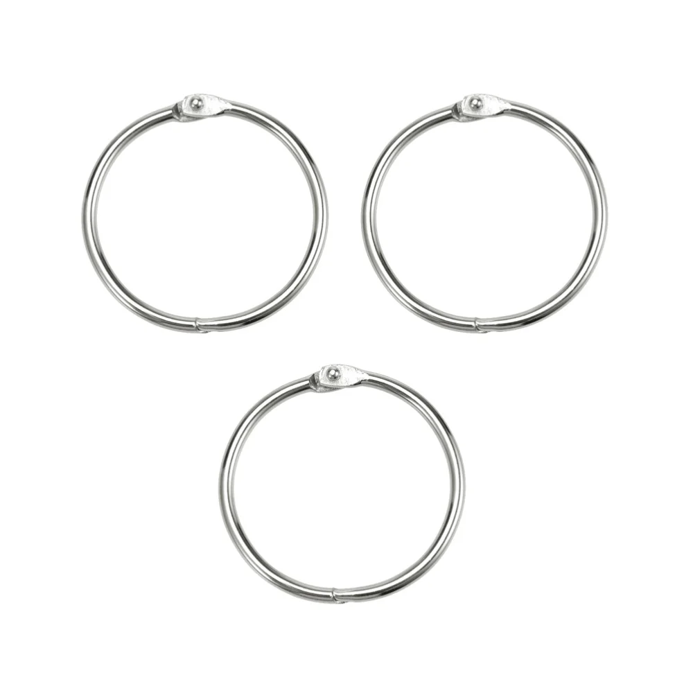 

50pcs Loose Leaf Binder Rings Metal Scrapbooking Book Ring Keychain Clip Holder for Photo Paper Organization(Inner Diameter:25mm