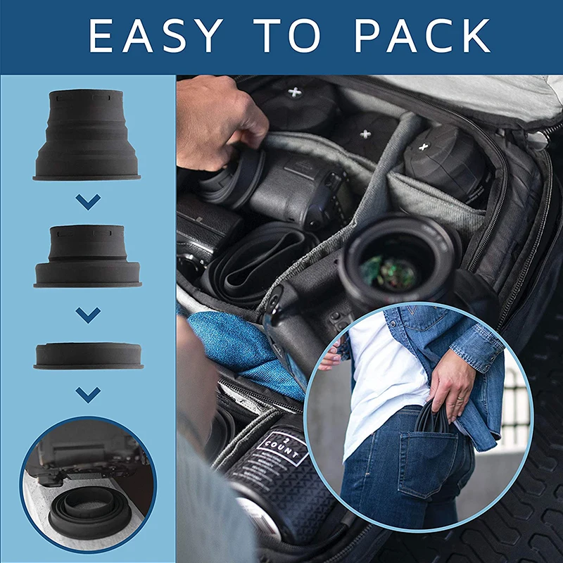 2021 Новая Универсальная бленда для объектива камеры Антибликовая силиконовая 54-112