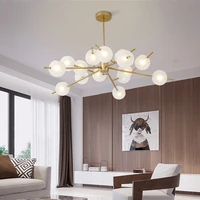 nordic 91215 heads gold black magic bean glass ball chandelier simple design model room living room lighting chandeliers