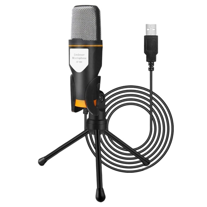 

PC Microphone USB Game Microphone Plug and Play with Tripod Bracket for Recording Podcasting and Streaming Media