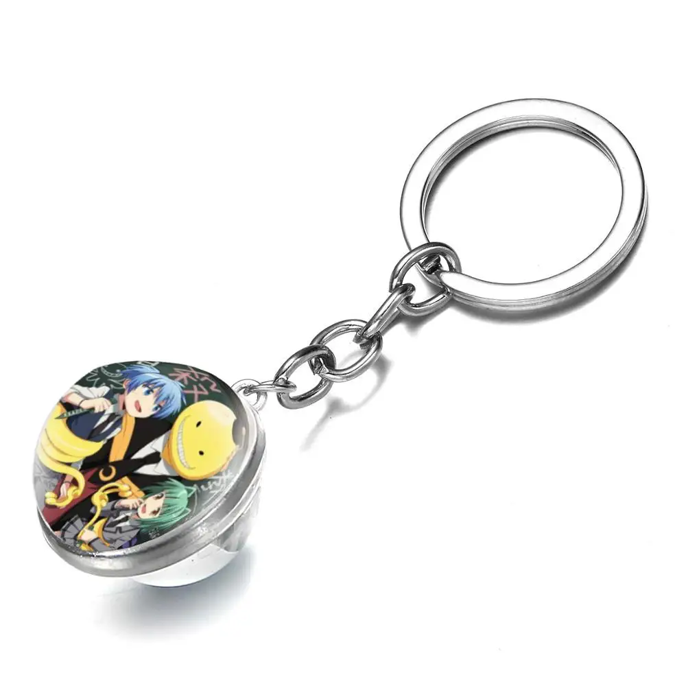 SIAN New Cartoon Assassination Classroom Keychain Double Side Photo Pendant Key Chain Ring Holder Jewelry Collection Accessories | Украшения