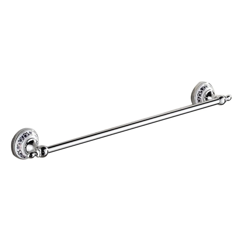 

Stainless Steel Chrome Plated Blue And White Porcelain Towel Bar, Bathroom Accessory,Wall Mount Towel Holder