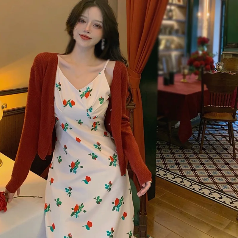 

Women's Summer Flushed Hace Skirt Waist Slim Dress