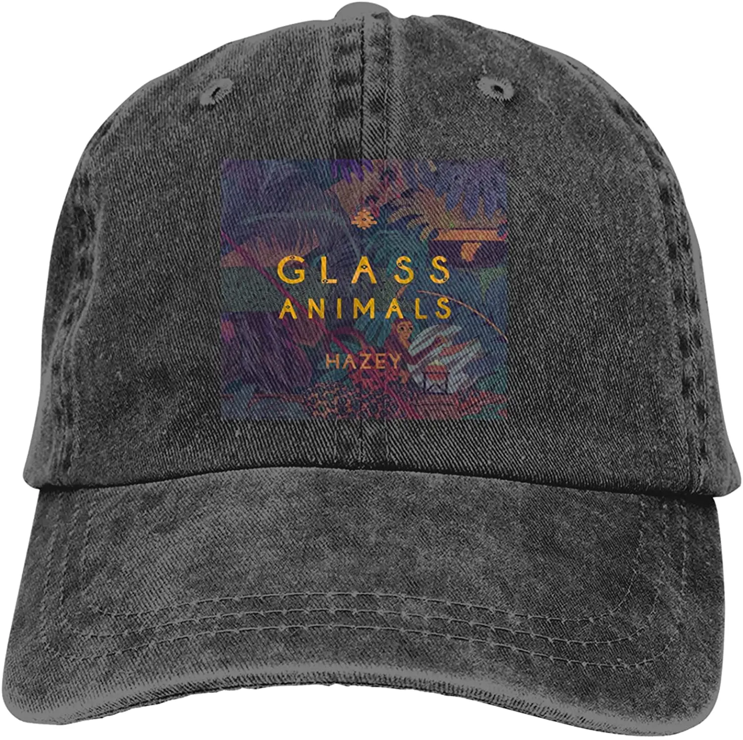 

Glass Animals Unisex Camping Vintage Jeans Baseball Cap Classic Cotton Dad Hat Adjustable Plain Cap Black