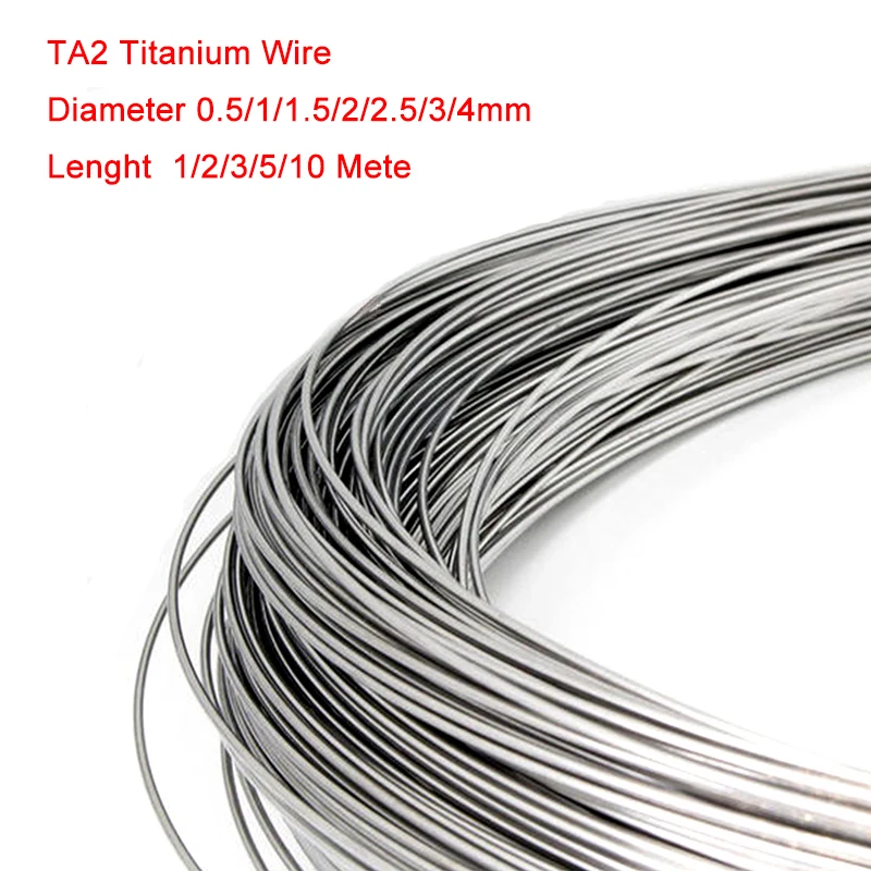 

1Pcs TA2 Titanium Wire High Pure Ti Alloy Metal Line Diameter 0.5/1/1.5/2/2.5/3/4mm * Lenght 1/2/3/5/10 Meter DIY Material