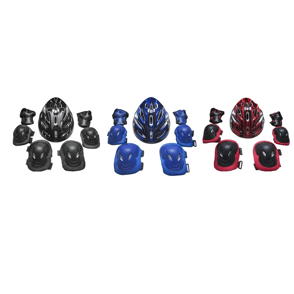 

7pcs Adults Outdoor Sports Protection Pads Set Knee Pads Elbow Pads Hand Protector and Adjustable Helmet