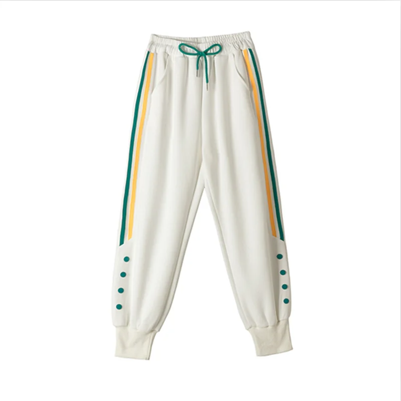 Брюки женские спортивные с высокой талией свободные мешковатые штаны султанки