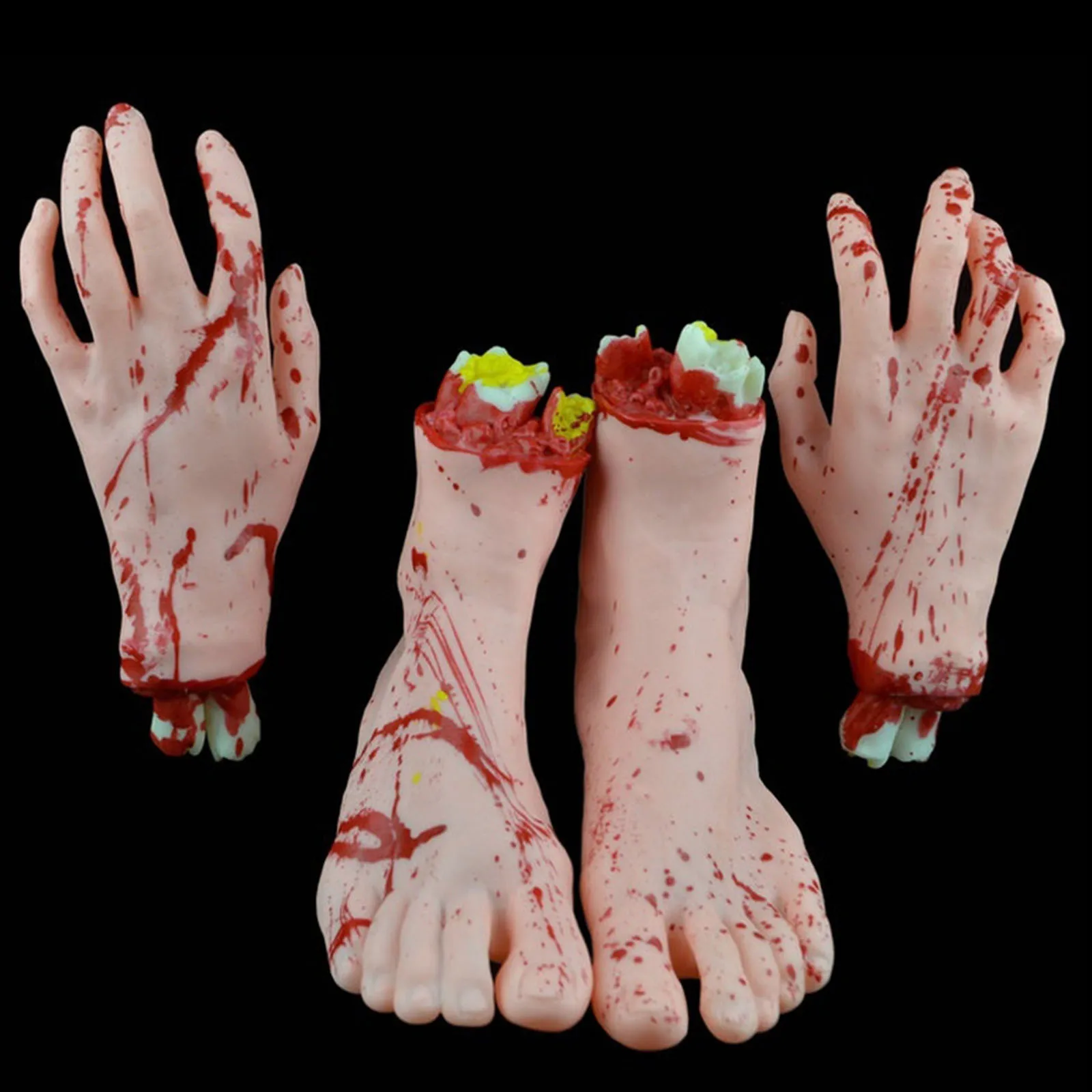 

Хэллоуин Поддельные руки/ноги, ползучий и кровавый реквизит для маскарада/ролевых игр, черный/Новая мода Nude2021