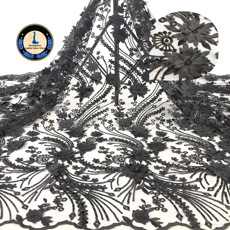 New 2019 Nigeria lace Fabric High Quality Africa Lace French Embroidery 3D decal Used for women Wedding dress | Дом и сад
