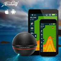 erchang xa02 portable fish finder in russian wireless echo sounder fishfinder 48m160ft depth sonar with attracting fish lamp
