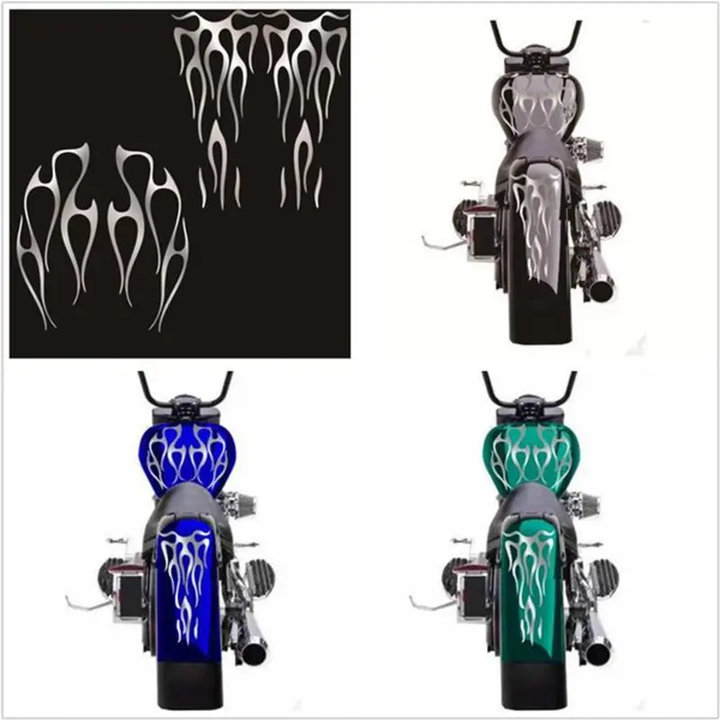 

Motorcycle Flame Sticker For Gas Tank & Fender Decals Vinyl Colorful Waterproof Self Adhesive Strong&Durable Personalized