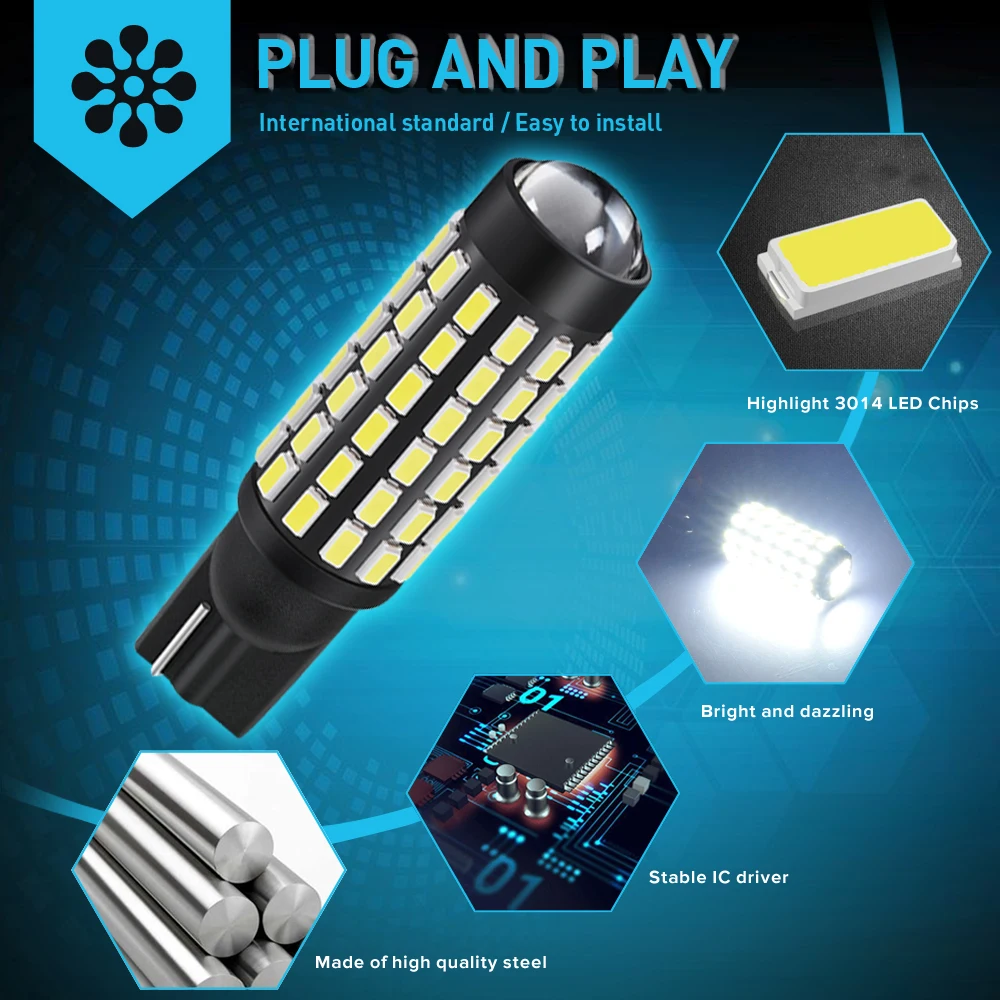 2x высокое качество T10 светодиодный автомобильный светильник W5W Led 168 194 3014SMD белая