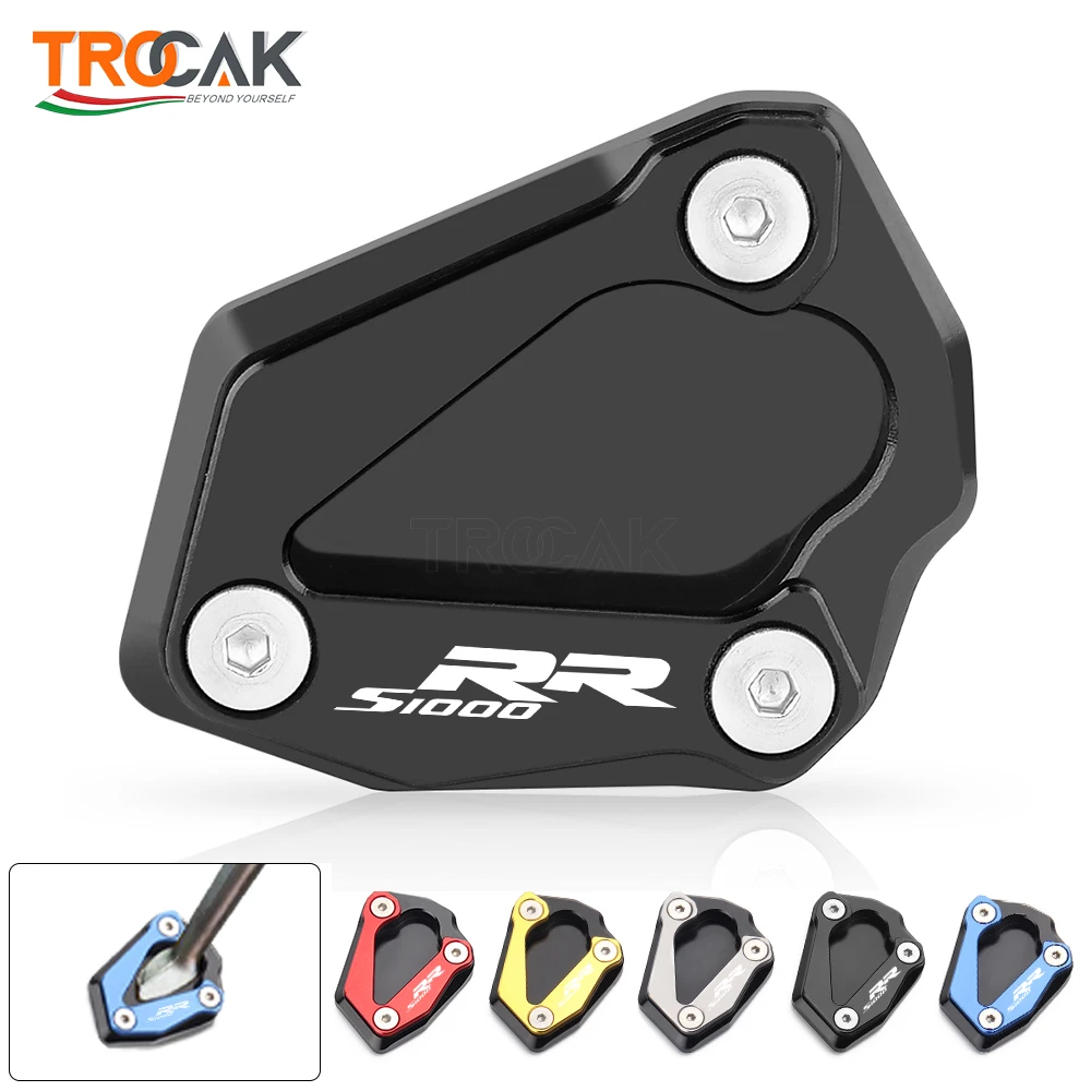 

With Logo S1000RR Motorcycle CNC Kickstand Side Stand Enlarge Extension Pad For BMW S 1000 RR 1000RR S1000R 2019 2020 2021 2022