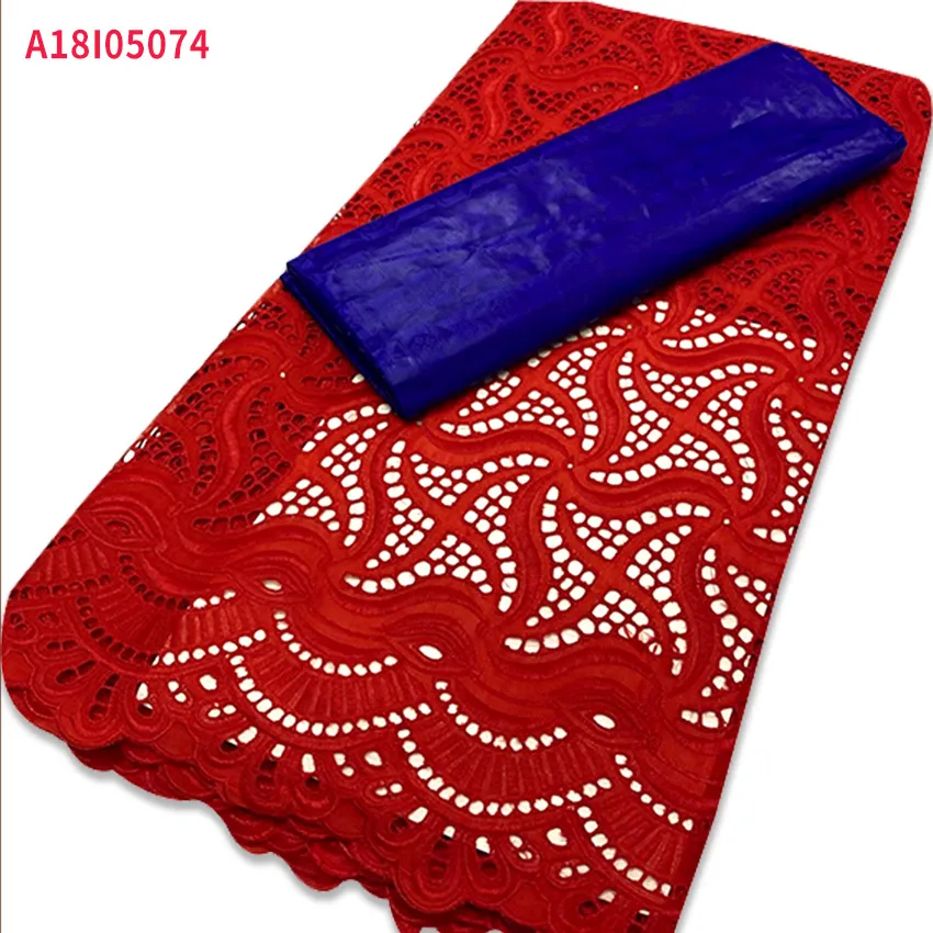 

2022 новый стиль Африканский воск высокое качество чистые кружева нигерийский хлопок для женщин перфорированная ткань для одежды A18I05074