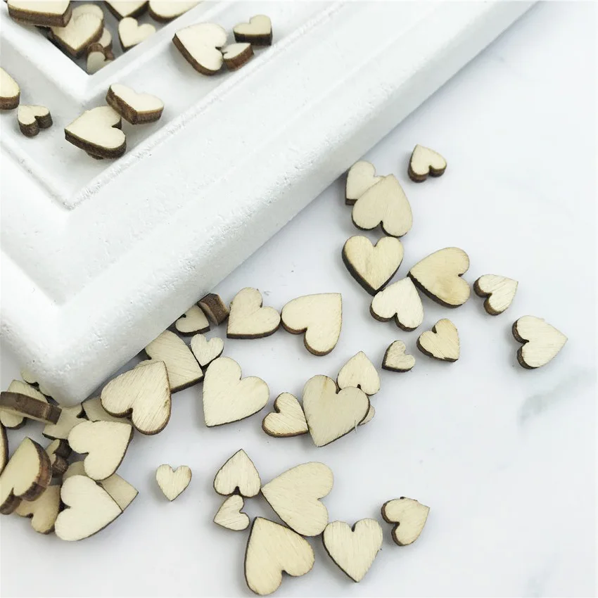 100/200 шт. деревянные настольные украшения в виде сердца|Украшения своими руками