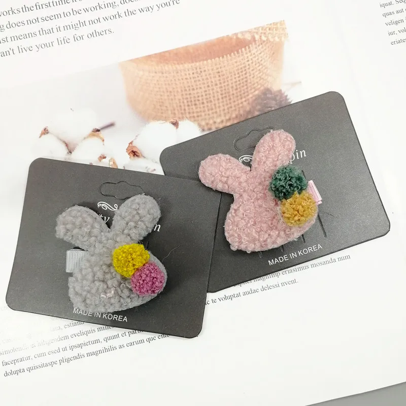 D2-2pcs 2/3/5CS/милый комплект для маленьких девочек из овечьей шерсти для мальчиков эластичные резинки для волос для малышей Медведь заколки для волос для детей Зимние женские аксессуары для волос - Цвет: D2-2pcs