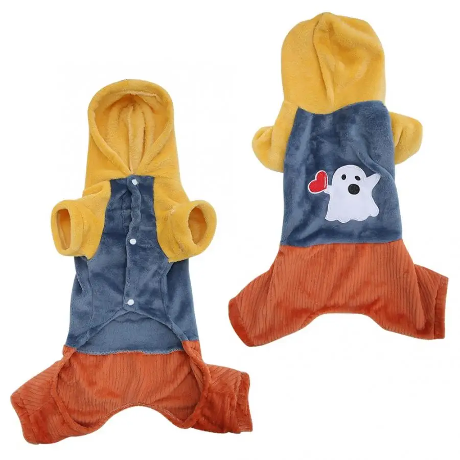 Фланелевая одежда для домашних животных на Хэллоуин мягкий костюм сохраняющий