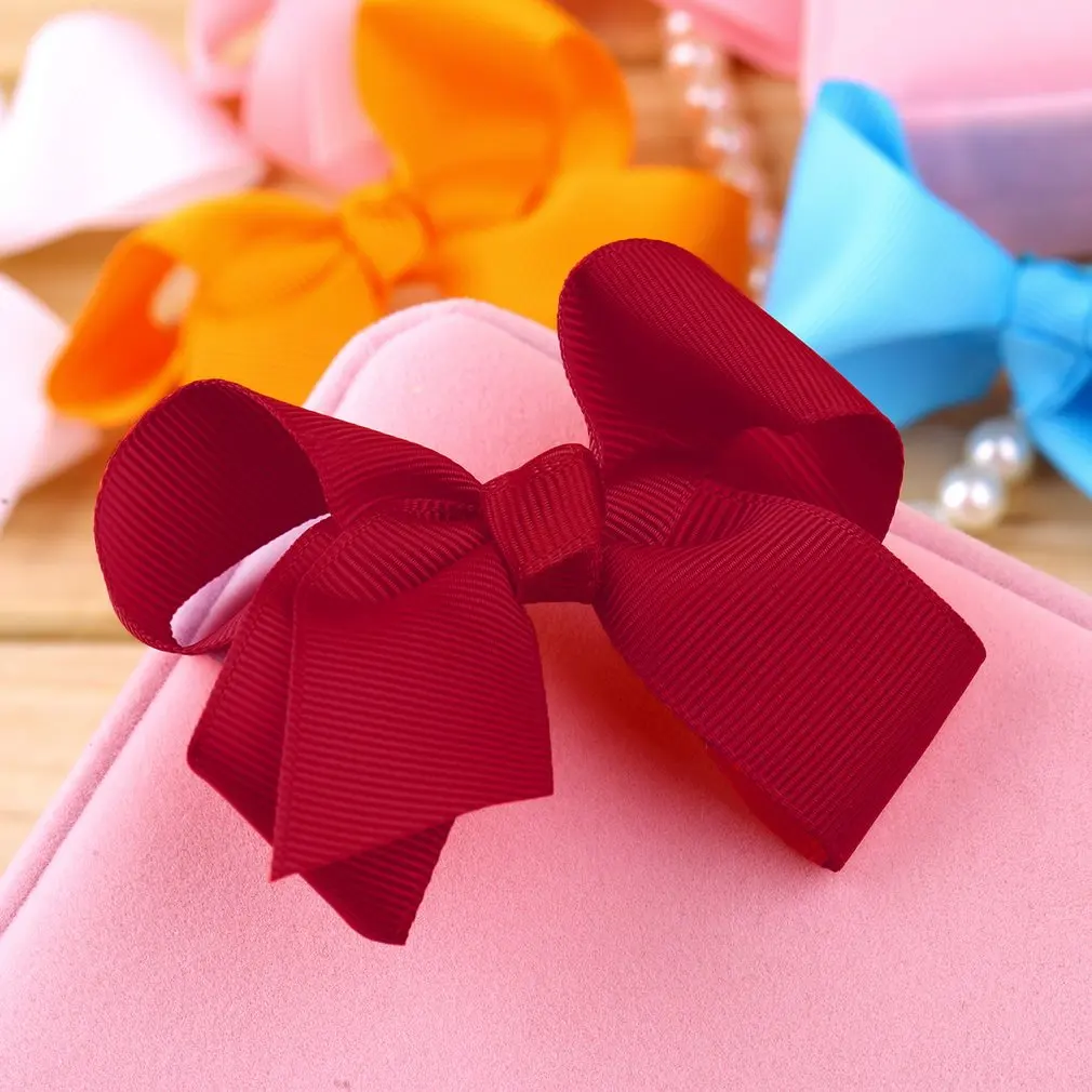 Новинка хит продаж заколка для волос с бантом из ленты цветами банты девочек