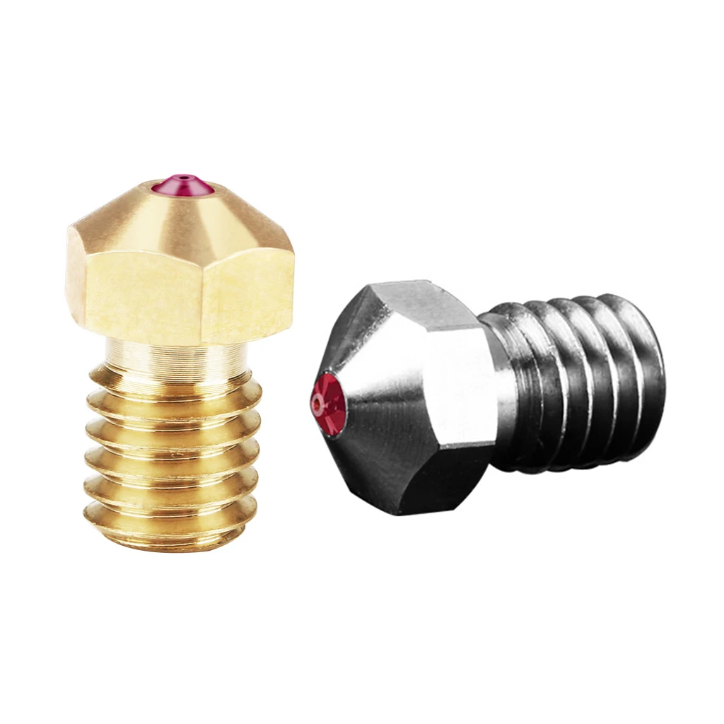 

For 3D Printer PETG ABS PET PEEK 0.4 mm E3D Ruby Nozzles High Temperature Pointed Wear-Resistarnt Brass Nozzle 0.4 mm