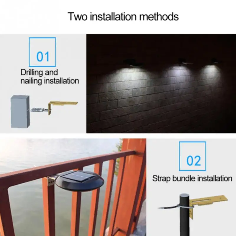 9 LEDs Yard Fence Night Pathway Outdoor Garden Gutter Wall Mount Home Grille Light Solar Powered Waterproof Sink Round