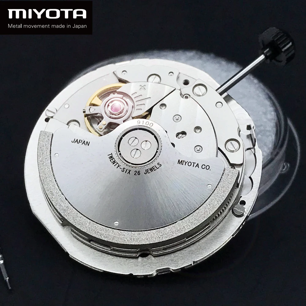 

MIYOTA Japan 9100 Automatic Mechanical Movement Top Luxury Brand Watch Replace Movt Parts Twenty-Six Jewels with White Datewheel