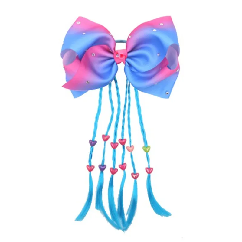 Детский Плетеный парик с бантом плетеная лента для волос радужная повязка