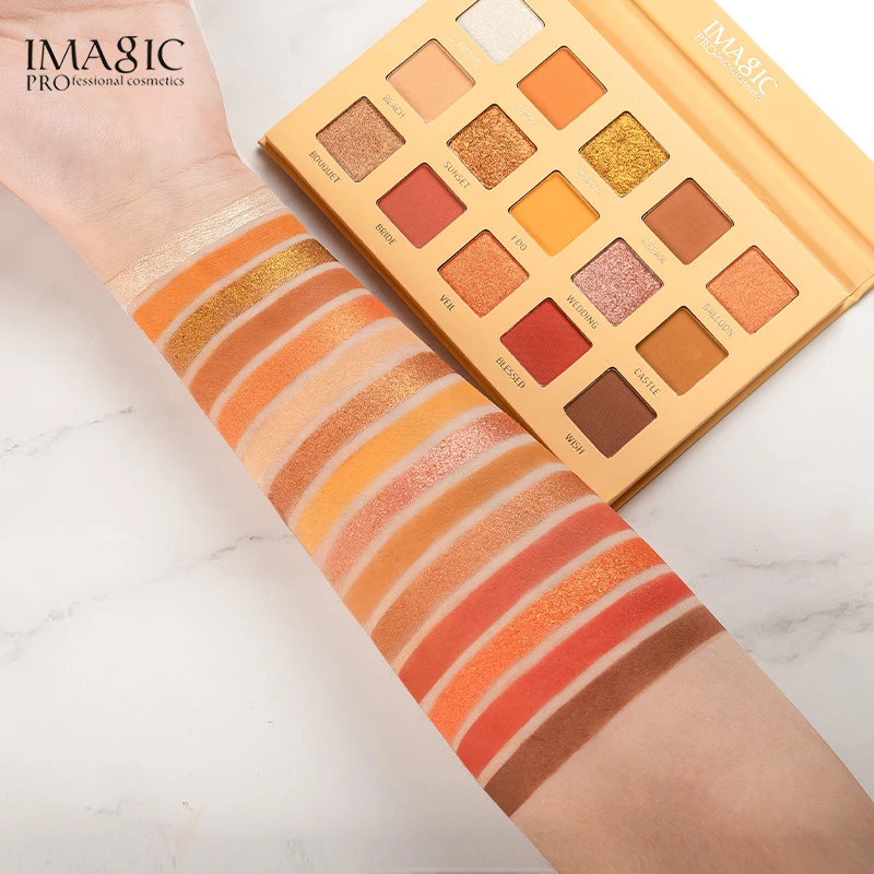 Палитра теней IMAGIC для век из матового металла водостойкая пигментная палитра